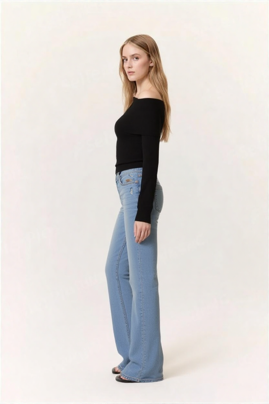 HIGH RISE FLARED BOYFRIEND JEANS