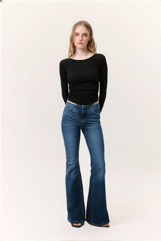 HIGH RISE FLARED JEANS