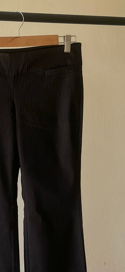 BLACK FLARED STRIPE PANTS