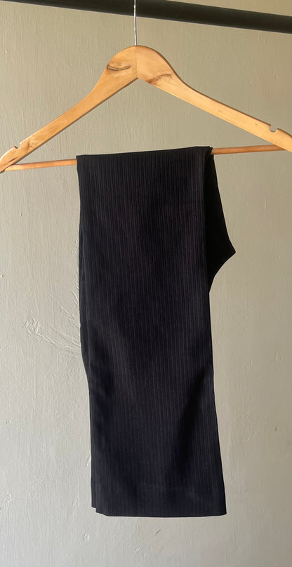 BLACK FLARED STRIPE PANTS