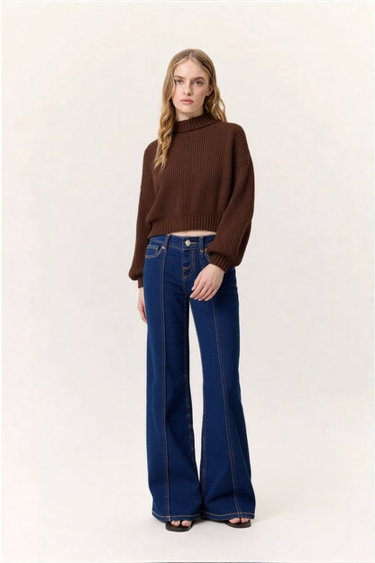 HIGH RISE FLARED JEANS