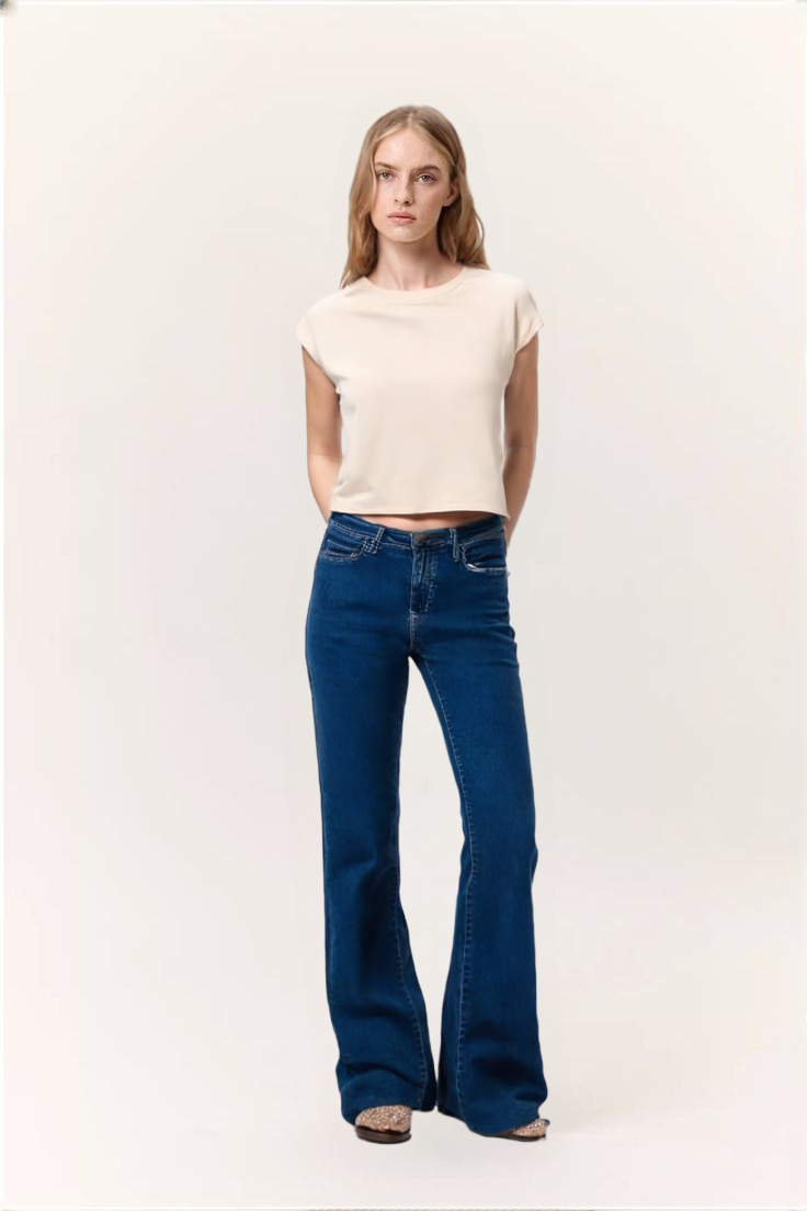 HIGH RISE FLARED JEANS