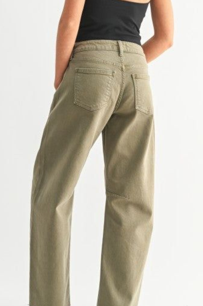 OLIVE BARREL JEANS