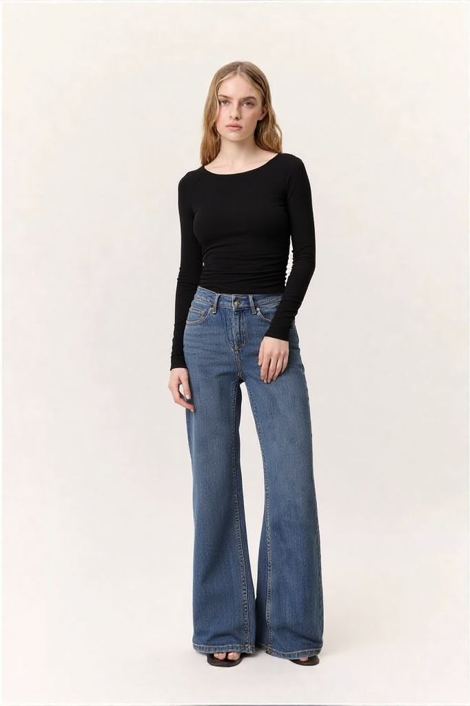 HIGH RISE FLARED JEANS