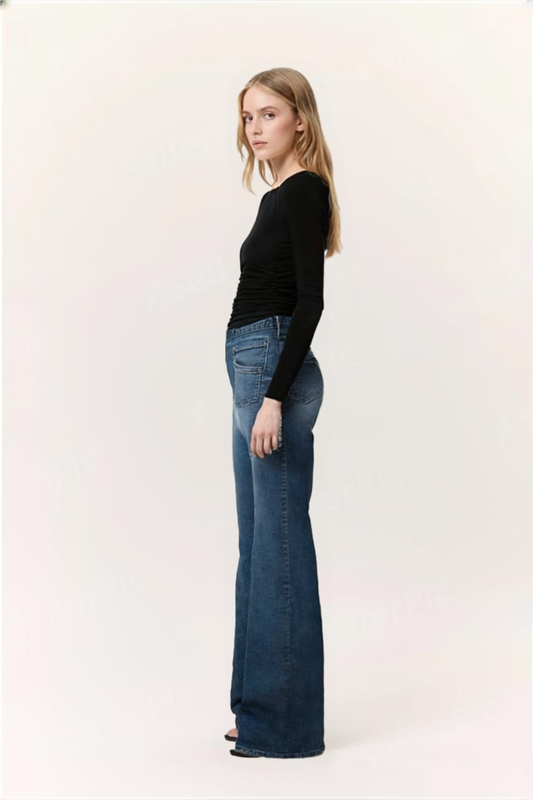 HIGH RISE FLARED JEANS